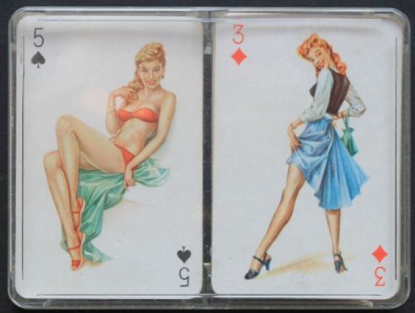 Darling "Pin-up Playing cards" 1955 Skat game in original box (9828)